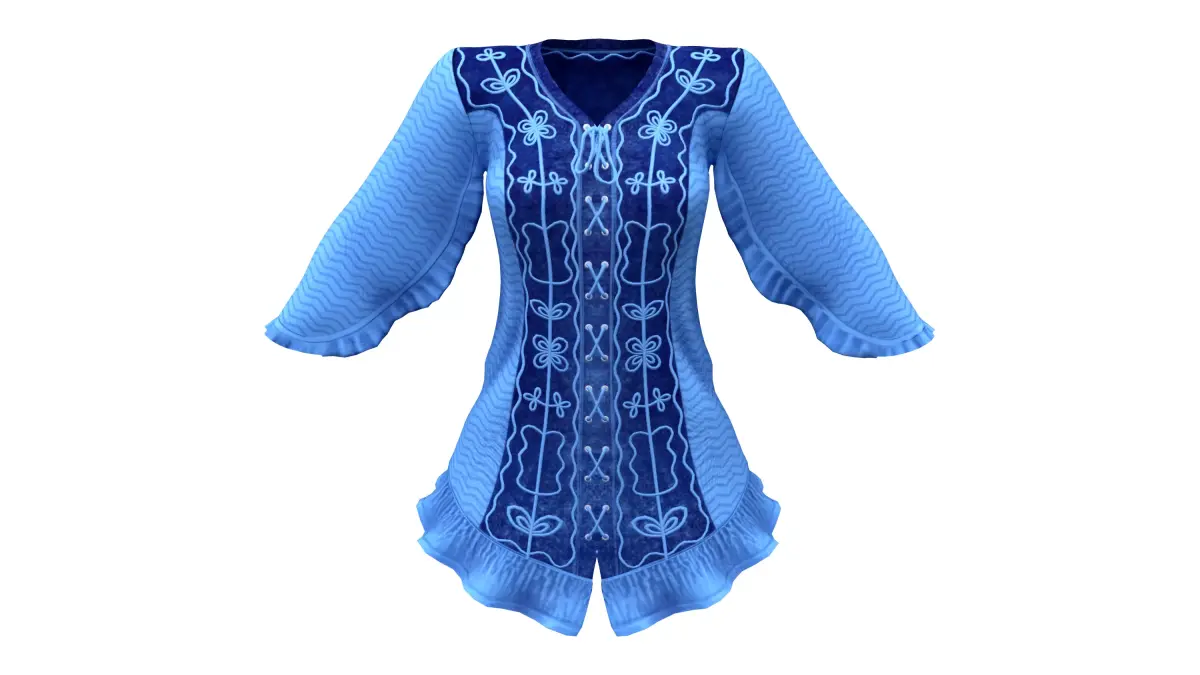 Historic Traditional Lace Up Pirate Tunic Top Low-poly 3D model