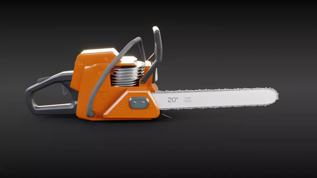 Generic Modern Gas Chainsaw Low-poly 3D model