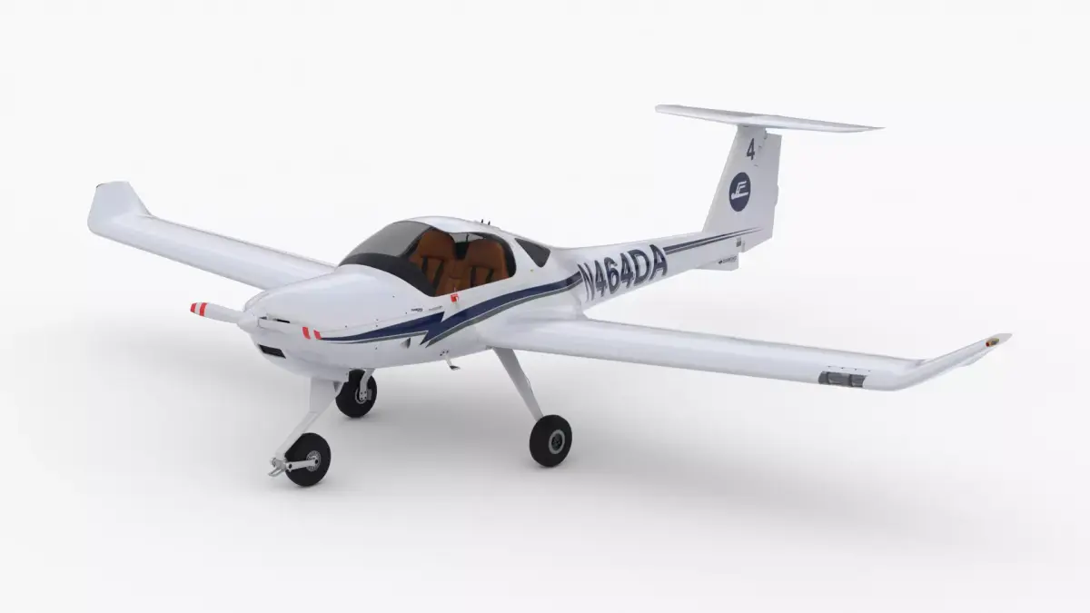 Aircraft Diamond DA20 Navy Low-poly 3D model