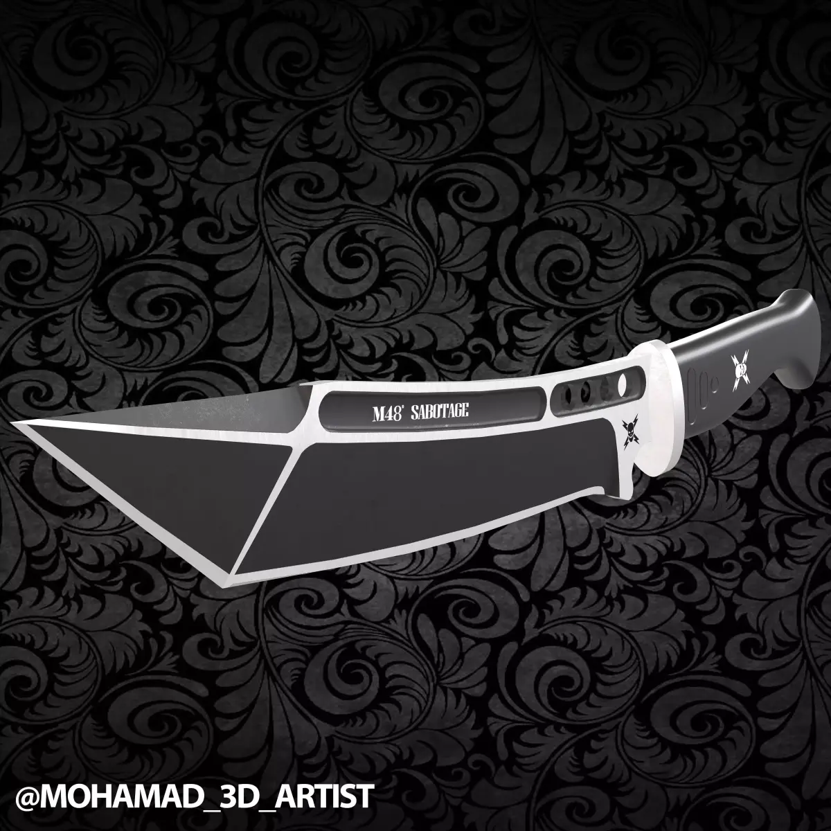 tactical knife  m48 sabotage Low-poly 3D model