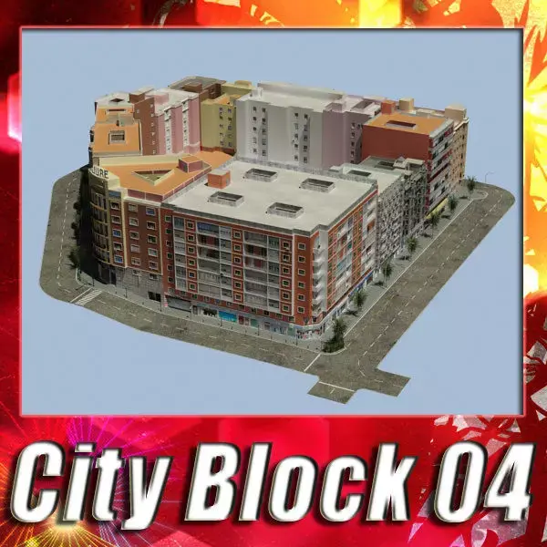 City Block Low-poly 3D model purchase
