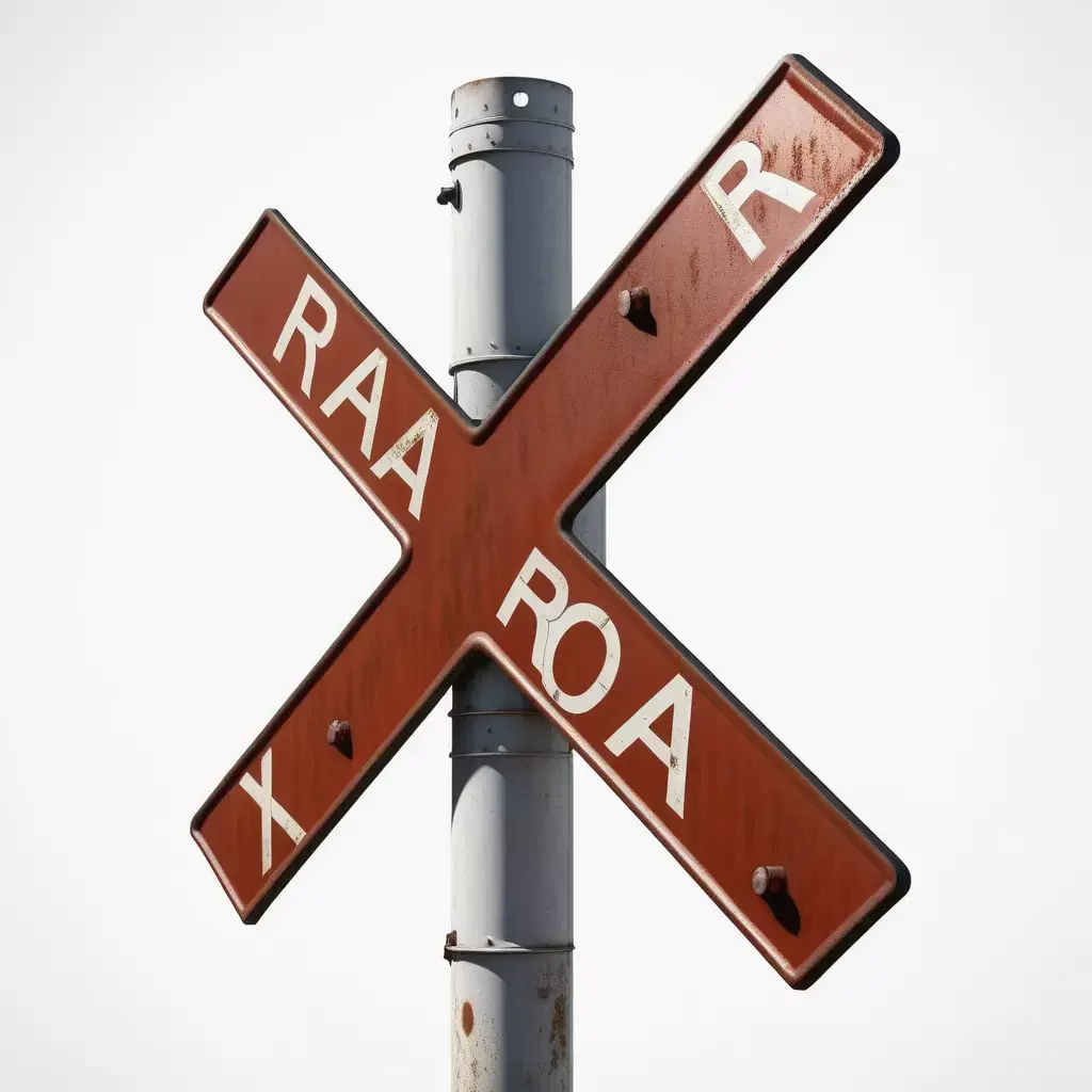 Rusty Railroad Crossing Sign 3D model
