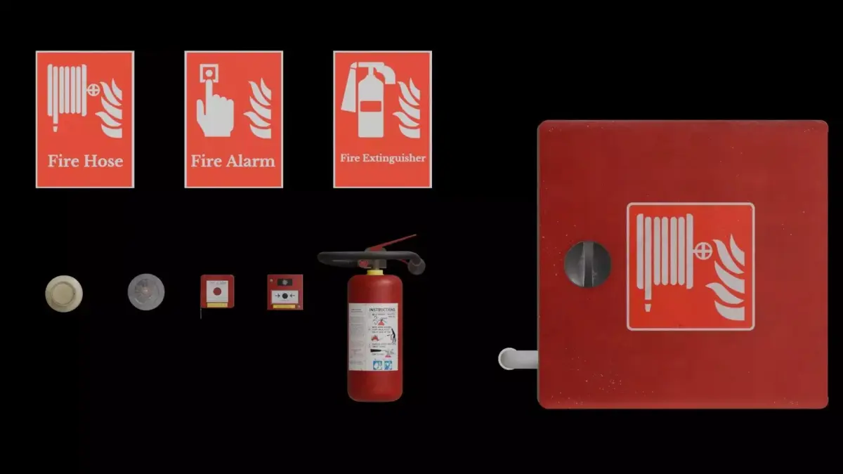 Fire Safety Pack Low-poly 3D model