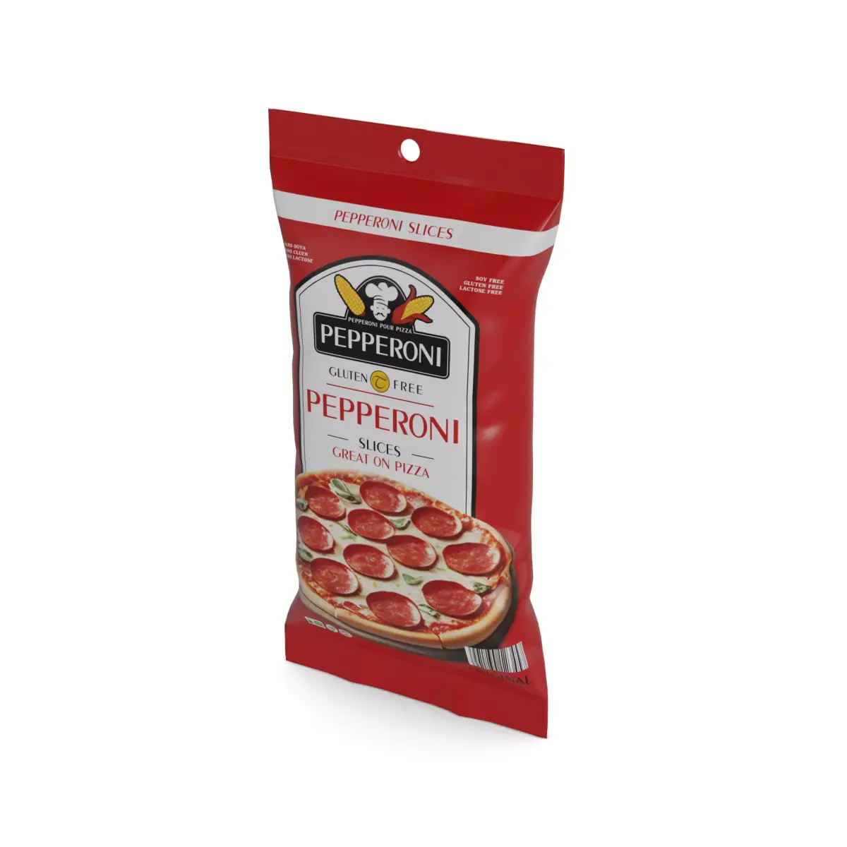 Meat snacks and cabanossi Pepperoni Slices Low-poly 3D model