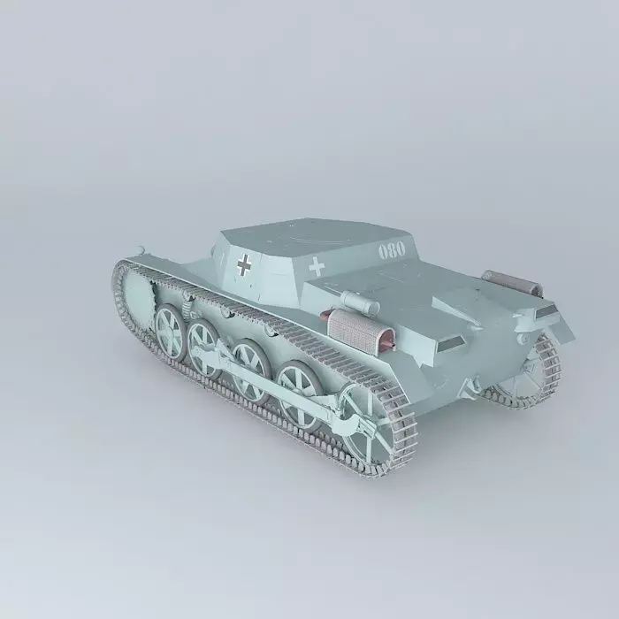 Ammunition tug on - Panzerkampfwagen I Ausf A (German tank) 3D model