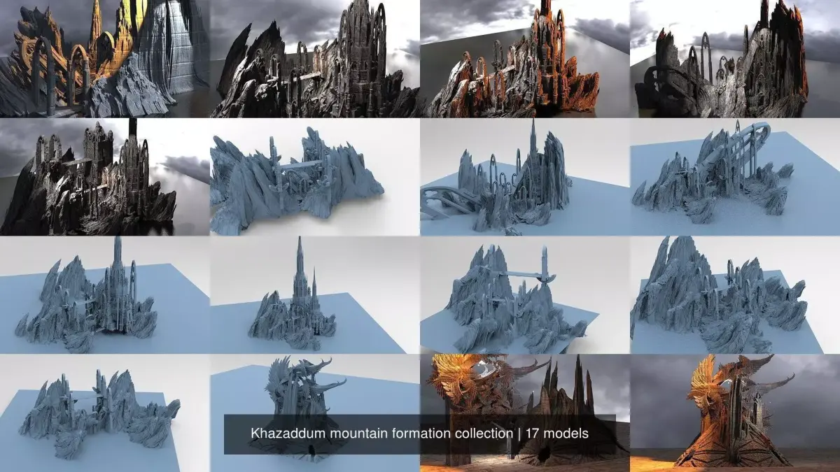 Khazaddum mountain formations 3D Model Collection