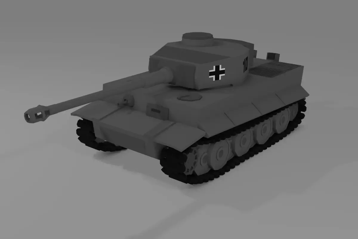 LowPoly tank TIger H1 Low-poly 3D model