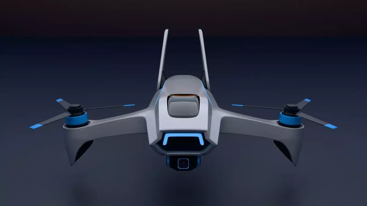 Cyberpunk Drone - Futuristic UAV Sci-Fi 3D Model Low-poly 3D model