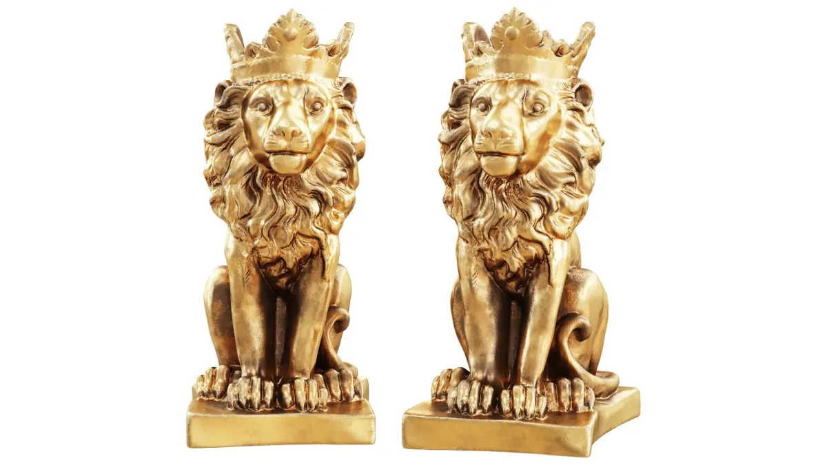 Lion with a crown on his head 3D model purchase