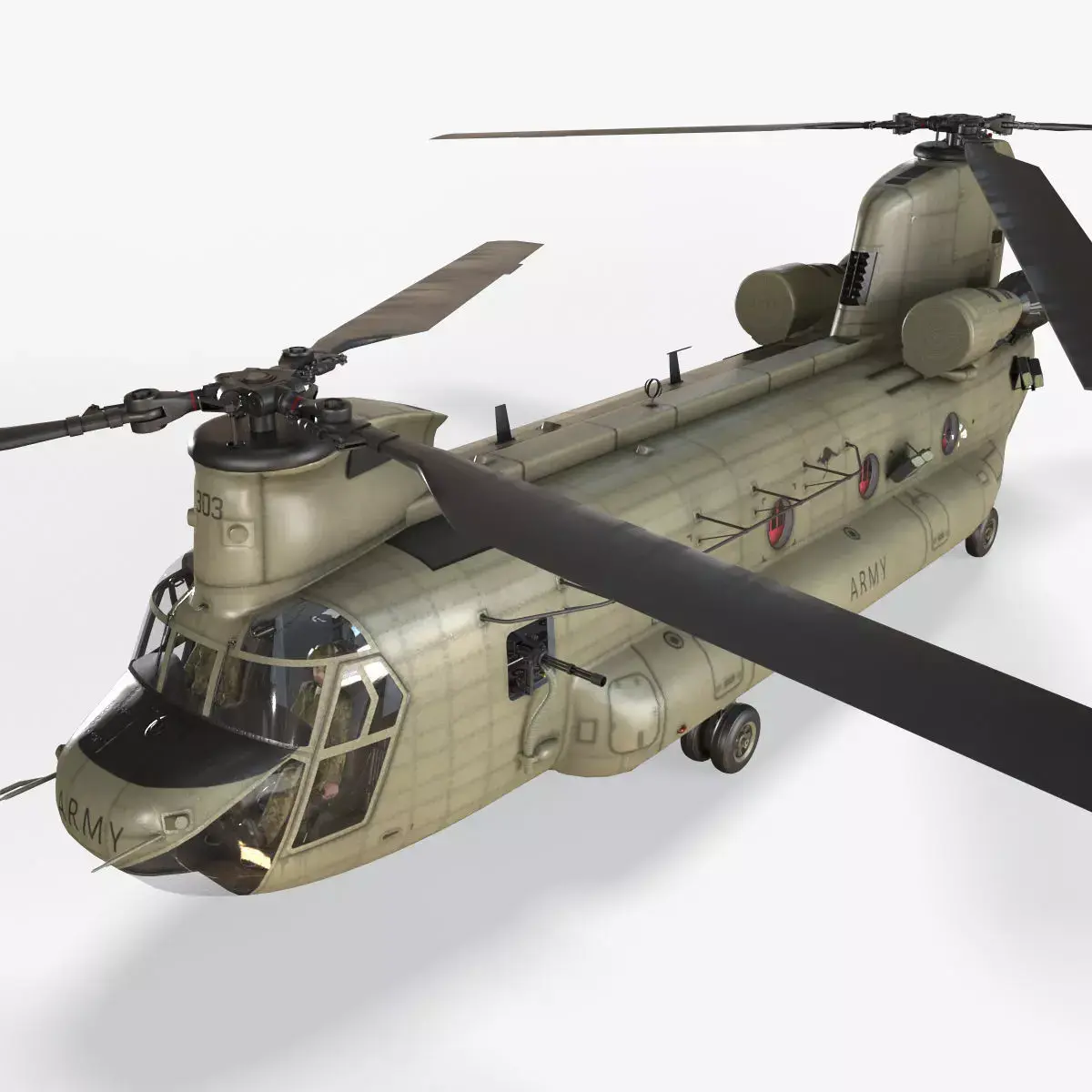  CH-47F Chinook Australian Army Complex Animation Low-poly 3D model