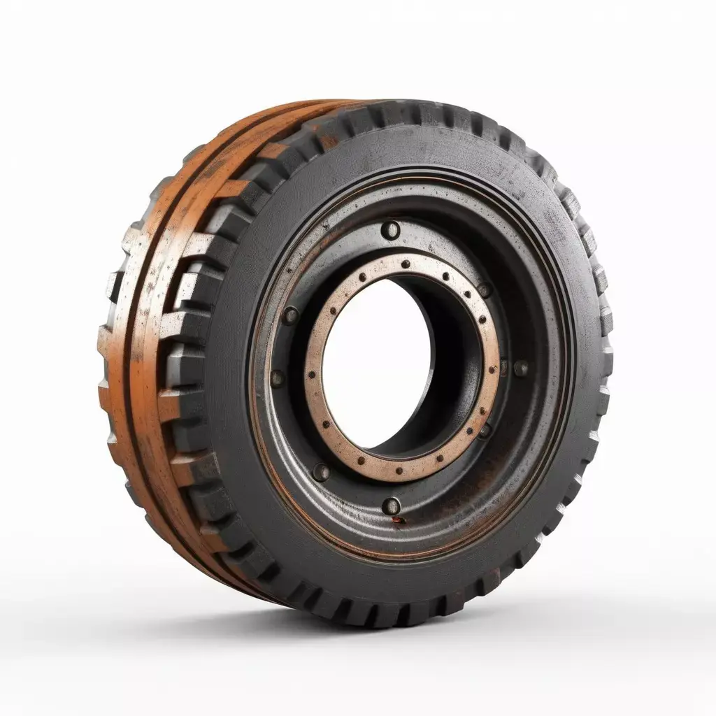 Industrial Rusty Heavy Duty Tire Wheel 3D model
