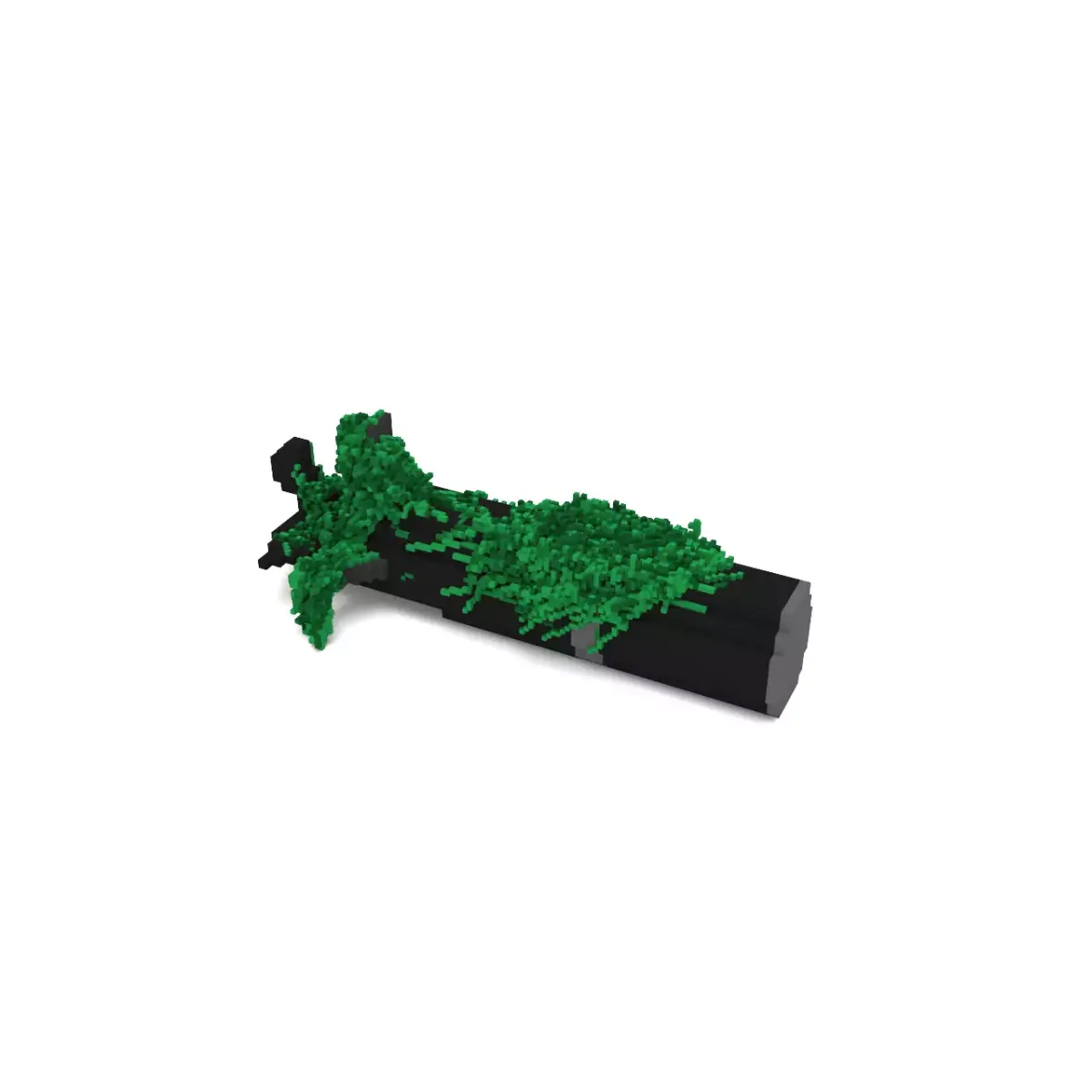 Voxel - Type1 Mossy Submarine Ship - Low-poly 3D Model Low-poly 3D model