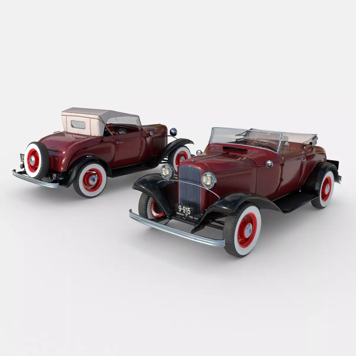 1932 Ford Model 18 cabriolet Low-poly 3D model
