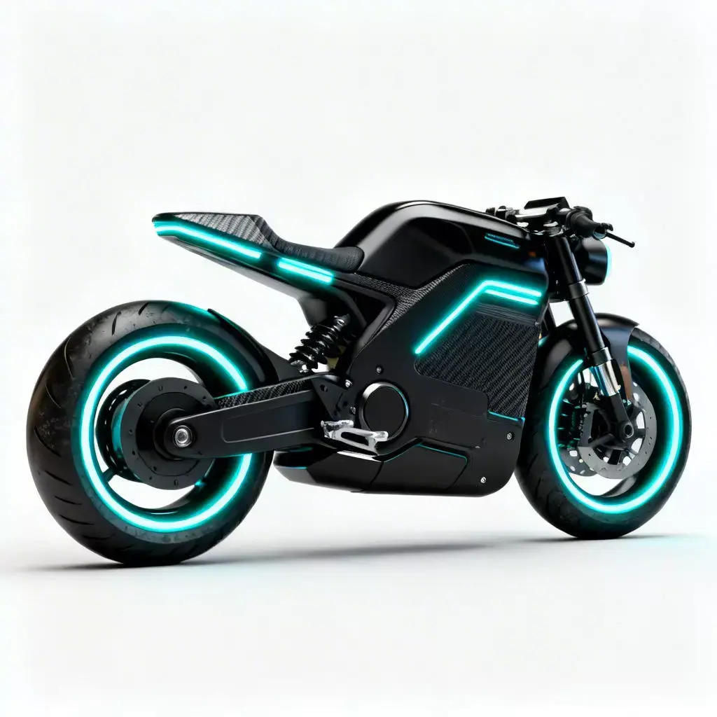 Realistic Futuristic Electric Motorcycle 3d model Low-poly 3D model