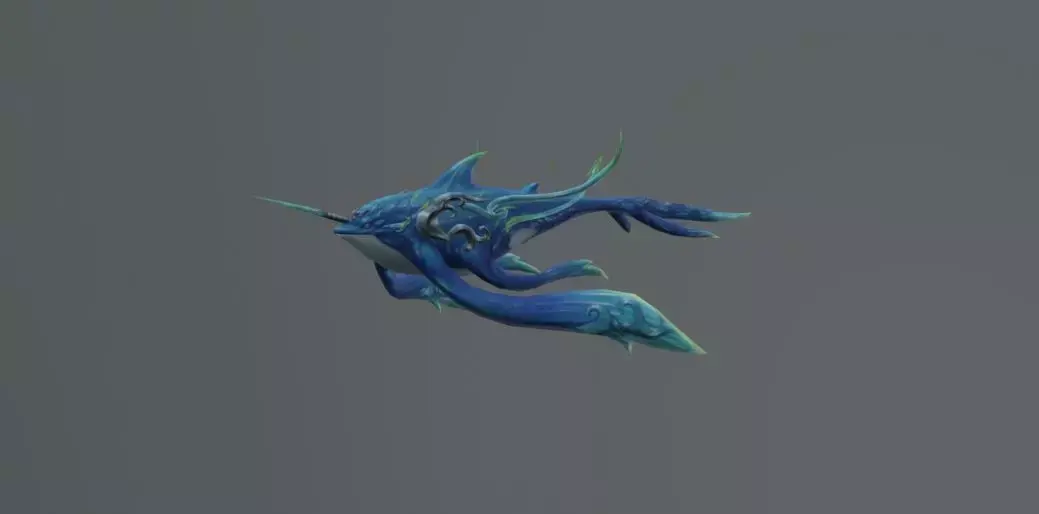 Blue Dolphin Fantasy Low Poly Low-poly 3D model