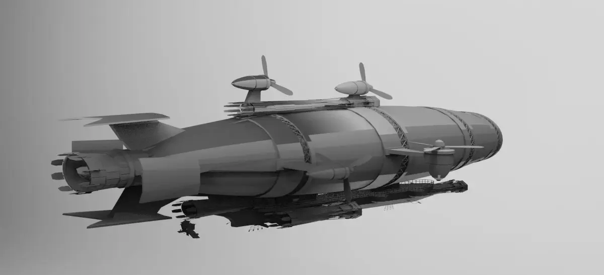 Zeppelin Airship Wide 3D model