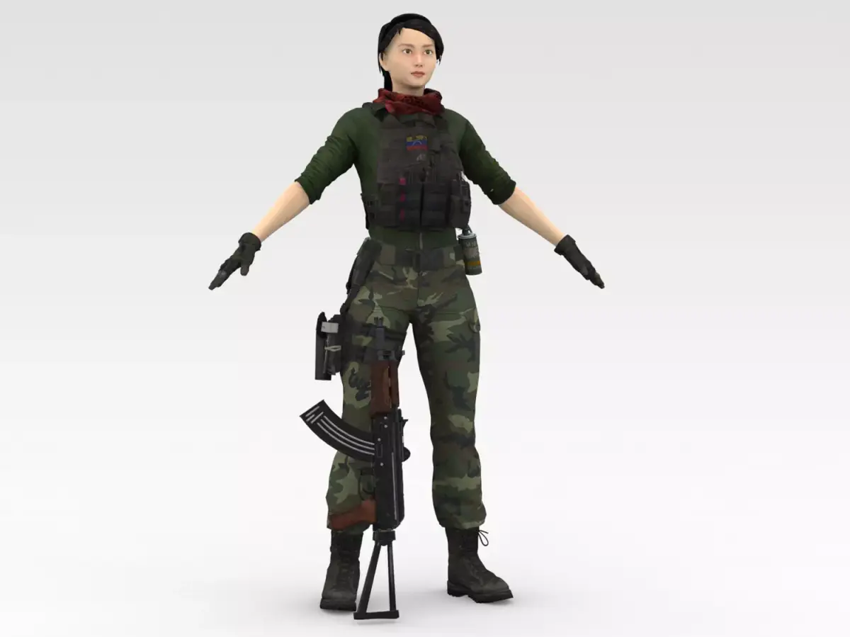Female Soldier 3D model purchase