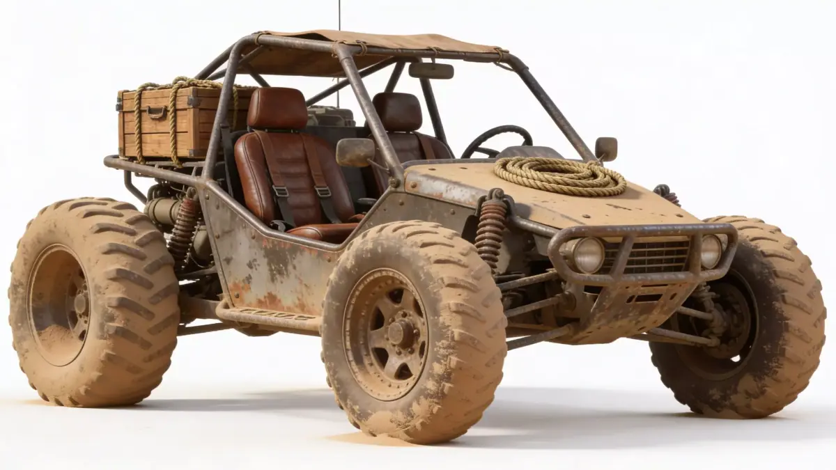 Post-Apocalyptic Desert Sand Buggy Low-poly 3D model