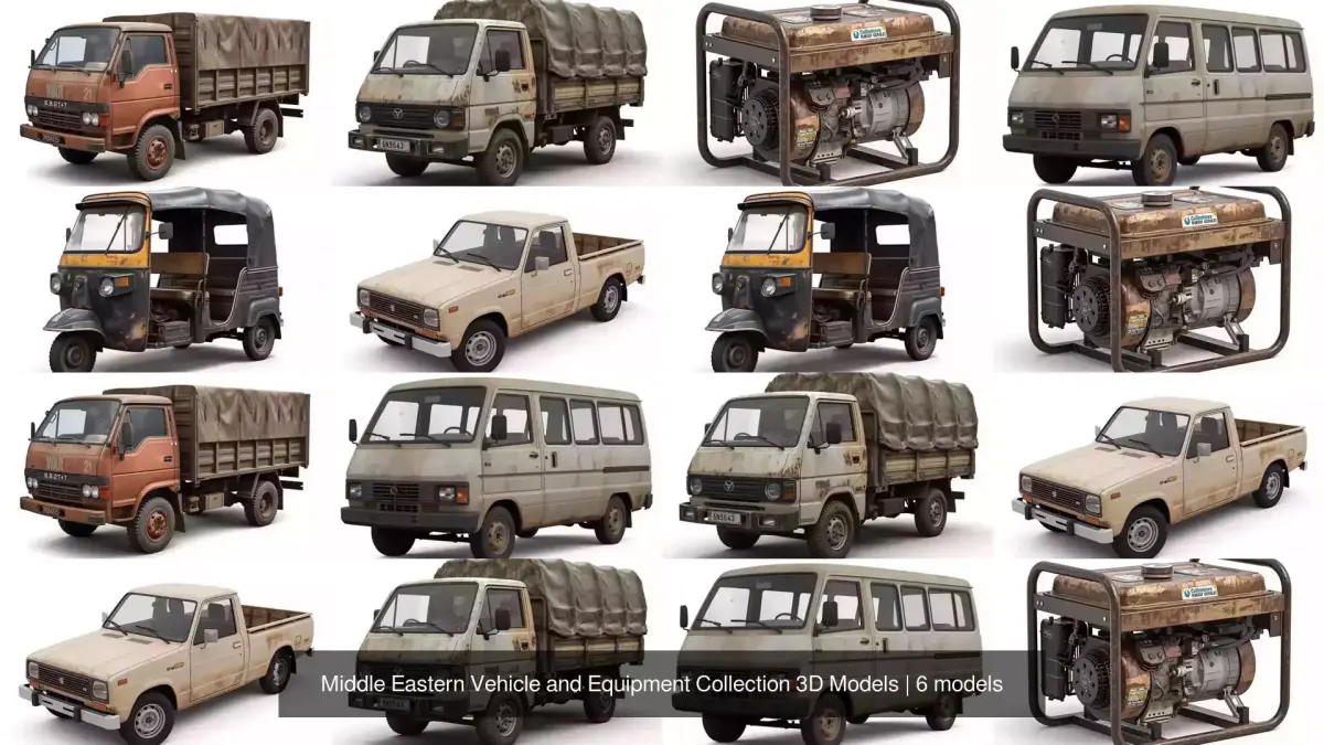 Middle Eastern Vehicle and Equipment Collection 3D Models 3D Model Pack