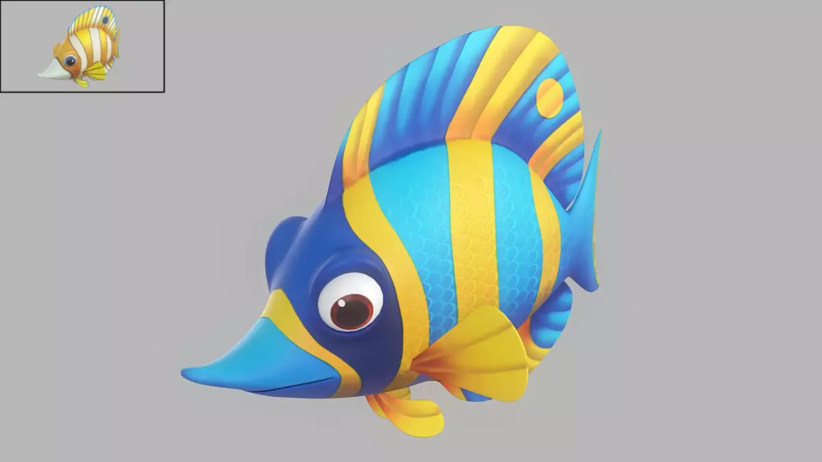 Cartoon Fish 24 Low-poly 3D model