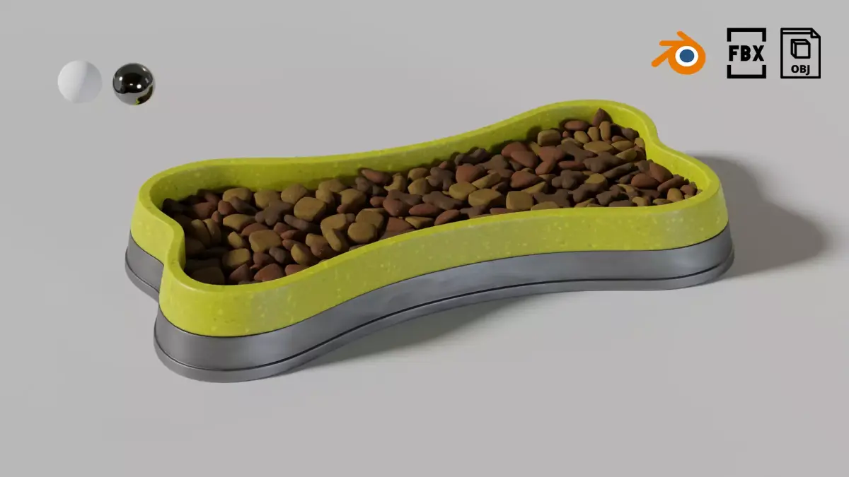 Dog bowl shaped 04 3D model