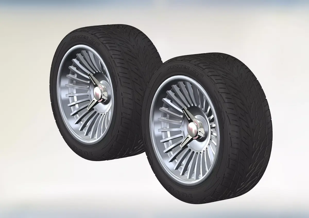 Set of wheels Schott Stingray D Concave 20inch for scale model 3D print model