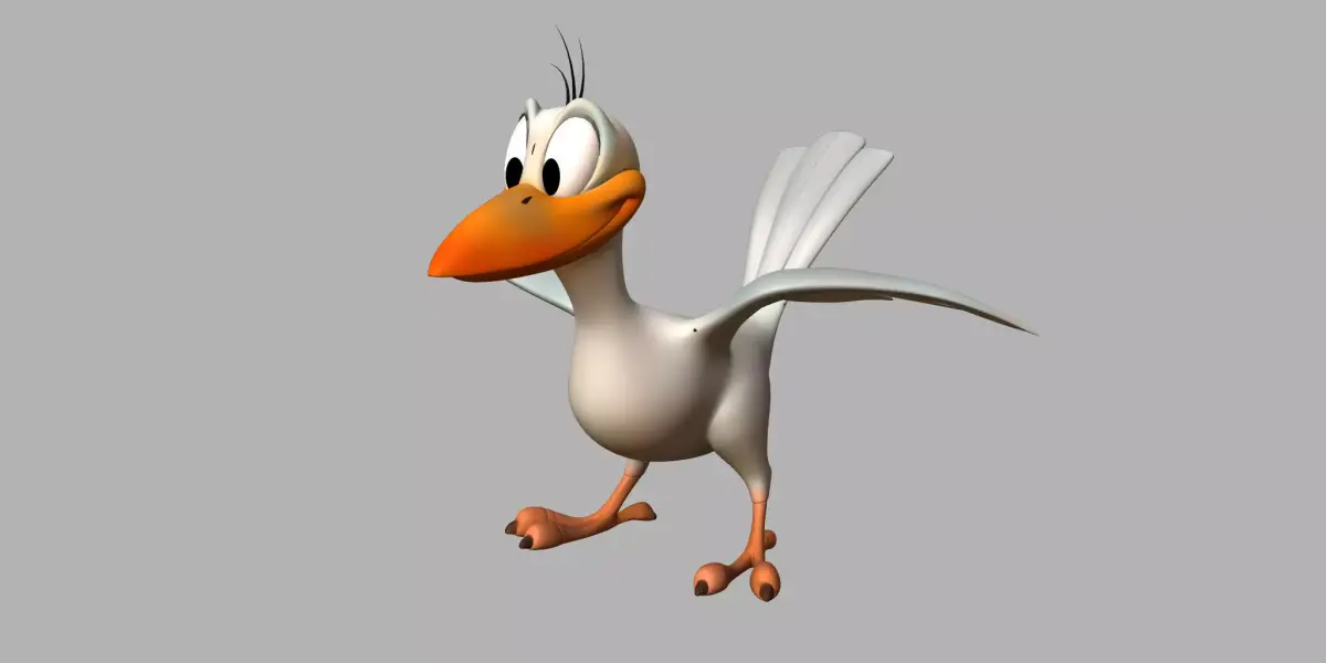 cartoon bird 3d rigged model 3D model