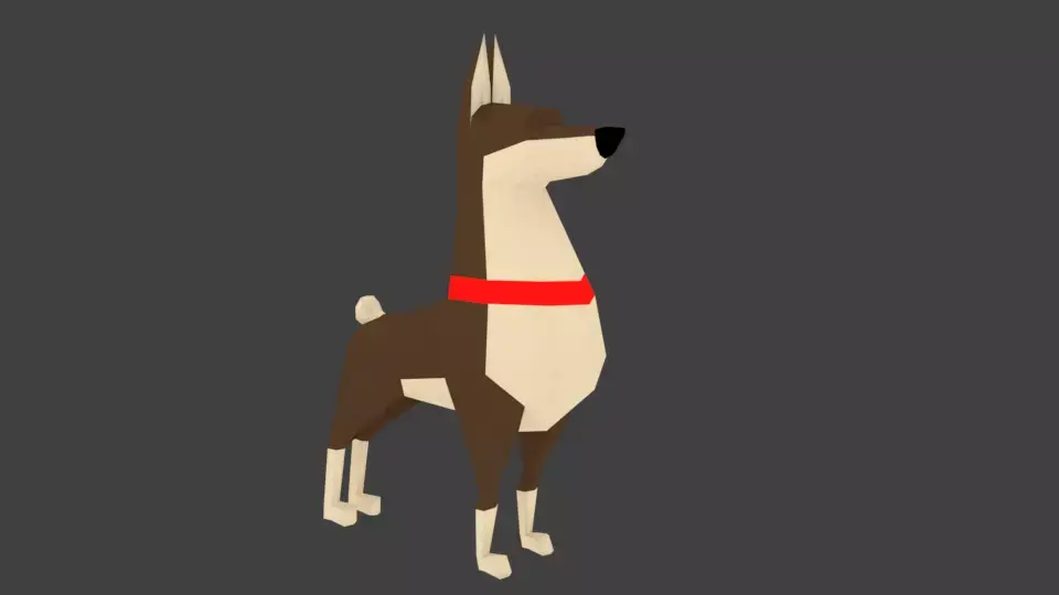 dog lowpoly game Low-poly 3D model