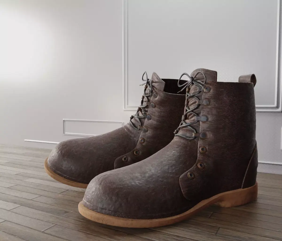 boots 3D model shoes 3D model