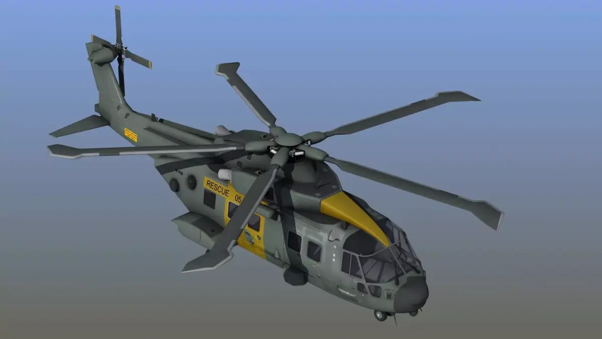 AH101 Merlin Helicopter 3D model