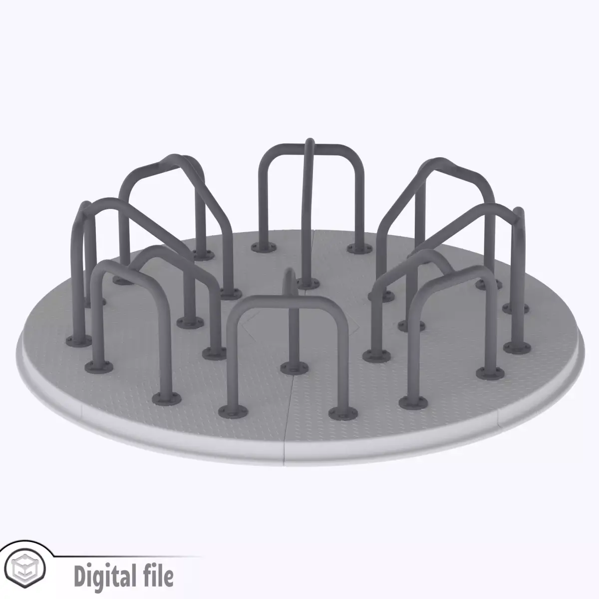 HO Scale Merry-go-round park scenery model  3D print model