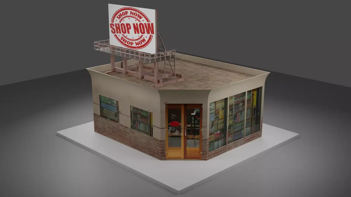 The street shop Free low-poly 3D model