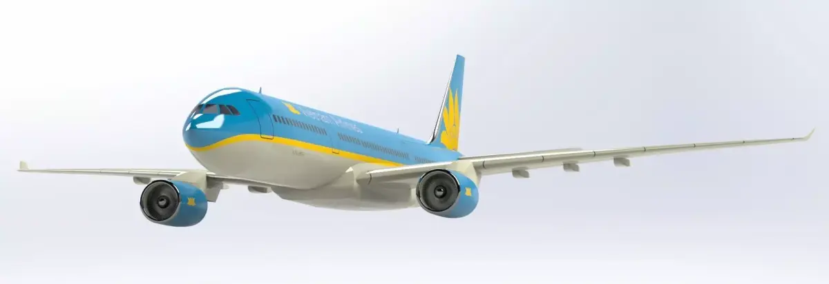 Airbus A330 3D printed airplane model 3D print model