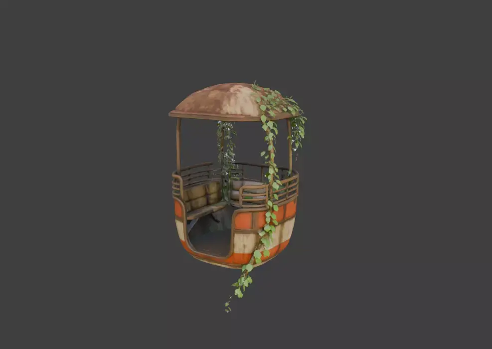 Forgotten Ferris Wheel Cart Low-poly 3D model