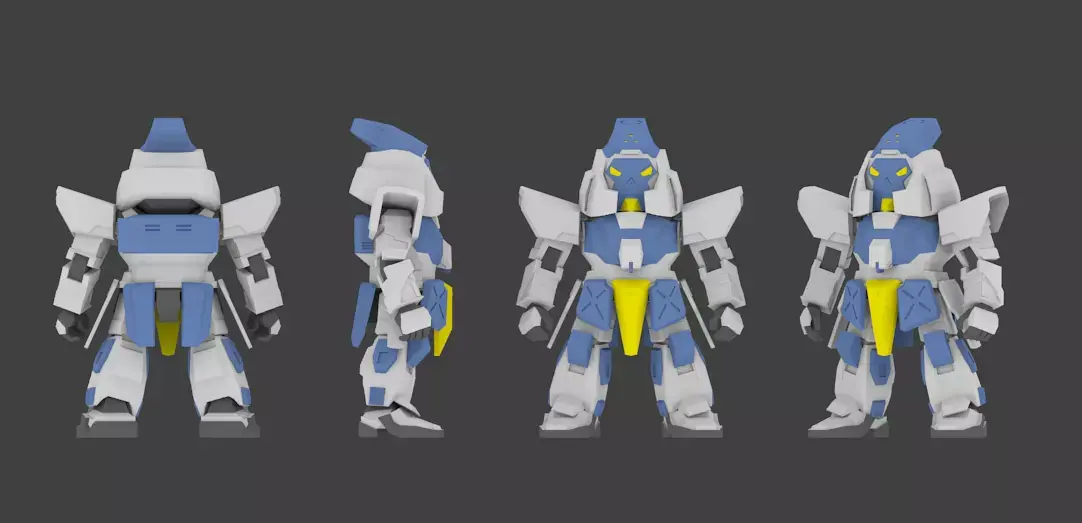 Super Mecha 23 - Arram of Code Name A12RM Low-poly 3D model