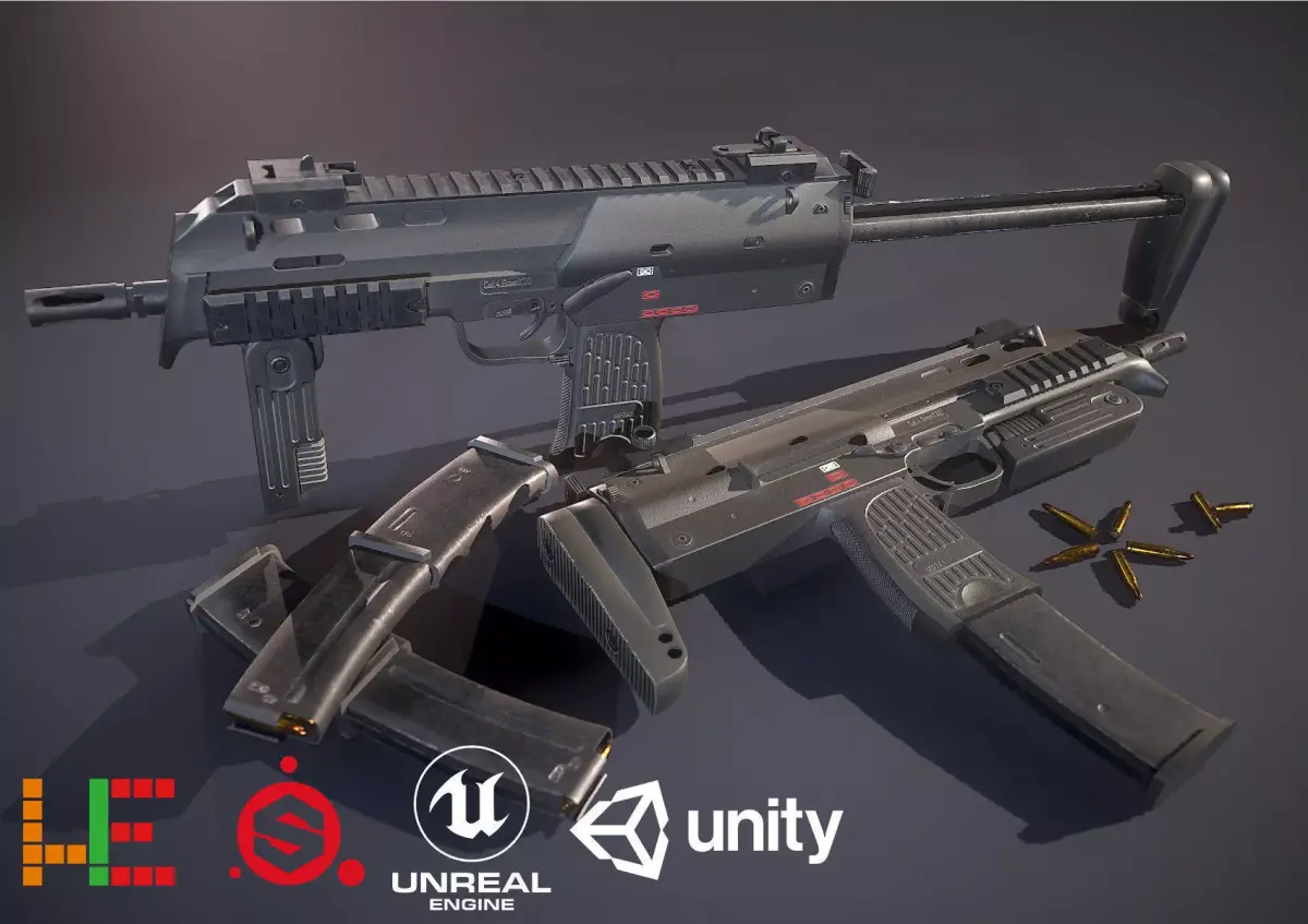 HIE Game Ready  MP7 D180614 Low-poly 3D model