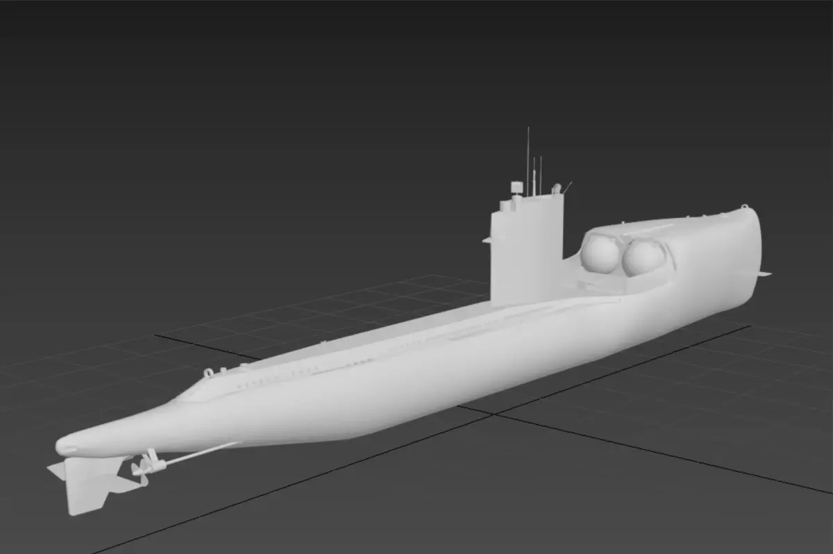 USS Growler SSG-577 submarine 3D model