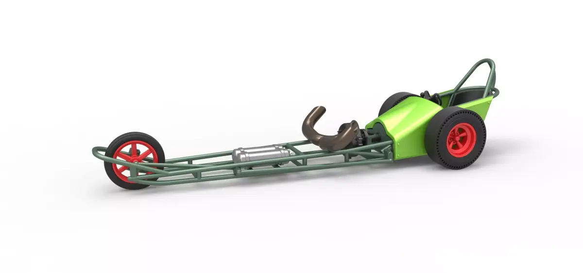 3 wheeled dragster with Turbonique Rocket Turbine Scale 1 to 25 3D print model