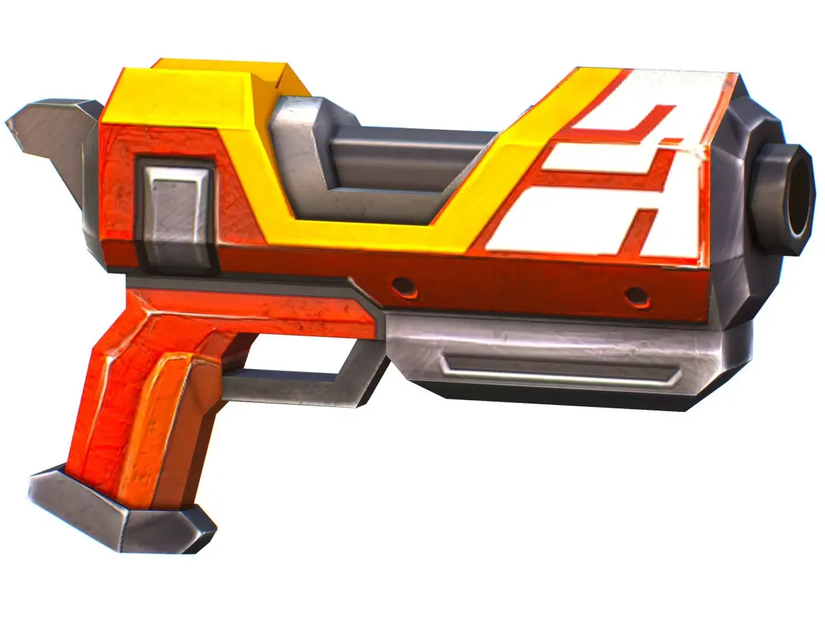 LowPoly Sci-Fi Cartoon Pistol Gun Low-poly 3D model get