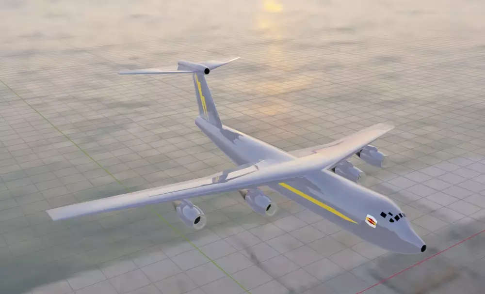 Fictional Heavy Cargo Aircraft C-5 Inspired series Low-poly 3D model