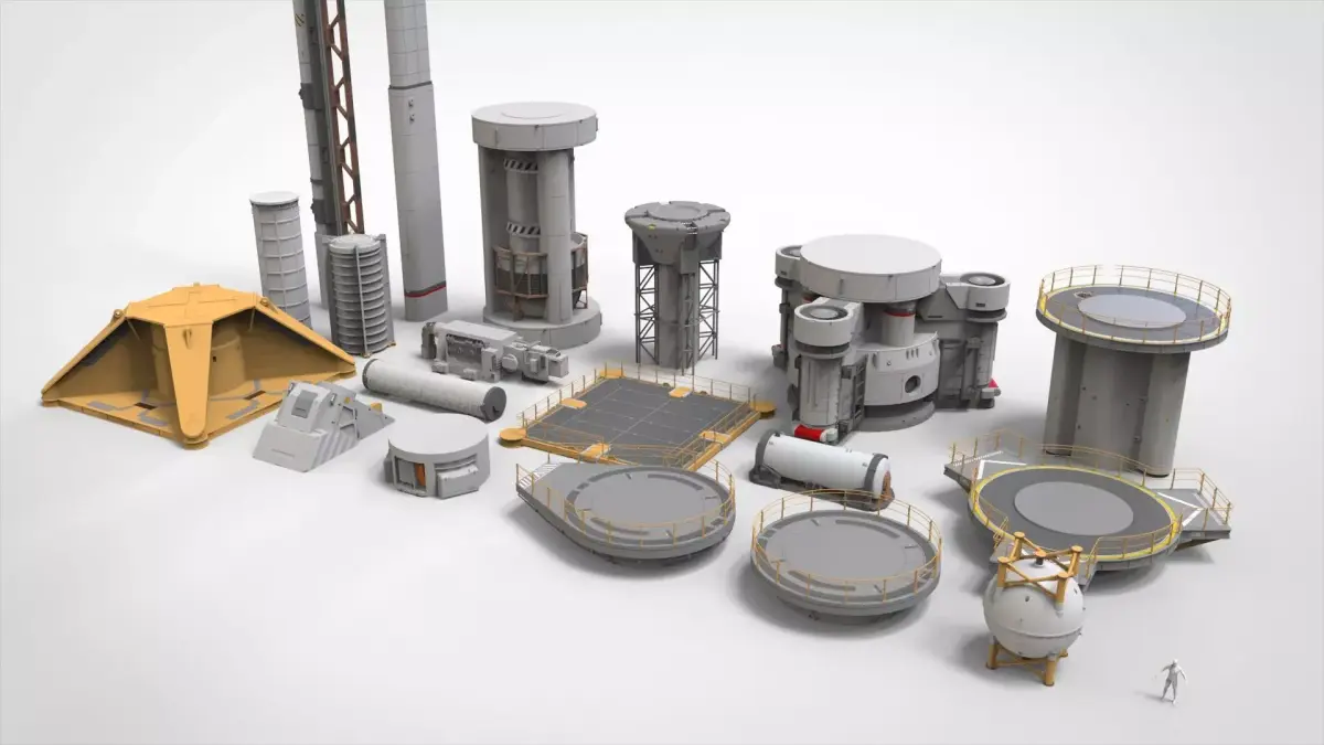 sci-fi Architecture kitbash 53 3D model