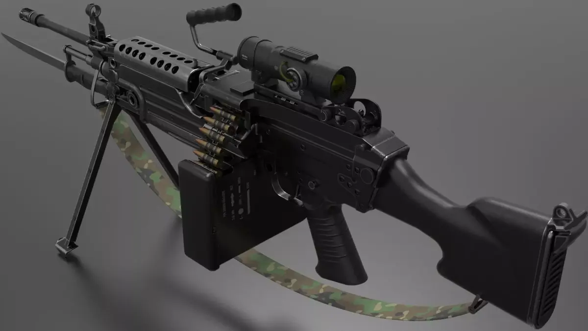 M249 Light Machine Gun LMG Fps - Tps Low-poly 3D model