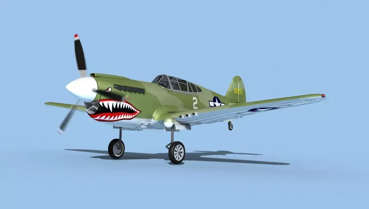 Curtiss P-40F Warhawk V01 USAAF 3D model