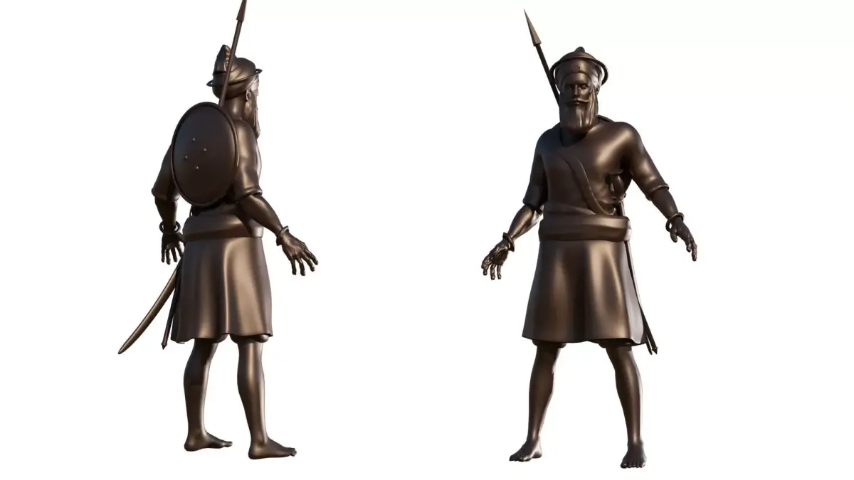 Sikh Warrior Bronze Statue Nihang 3D model