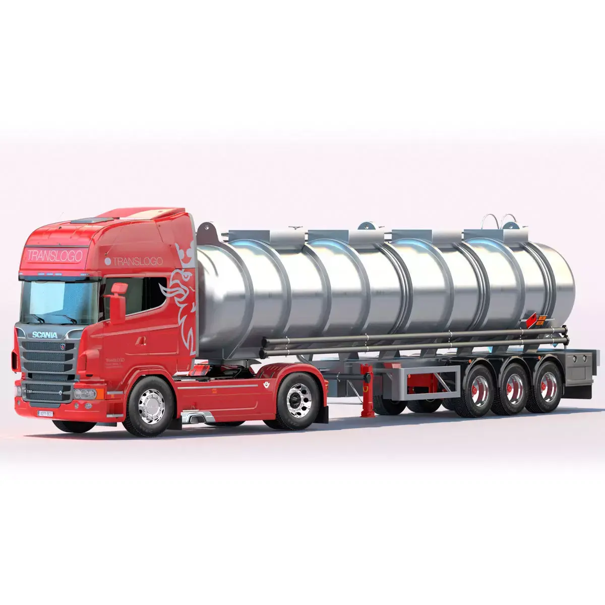 Euro Truck With Tanker 3D model