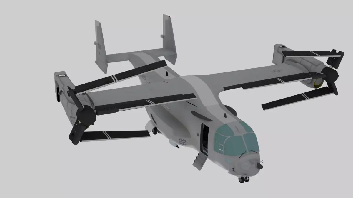 Bell Boeing V 22 Osprey Rigged Animated Tiltrotor Aircraft  3D model