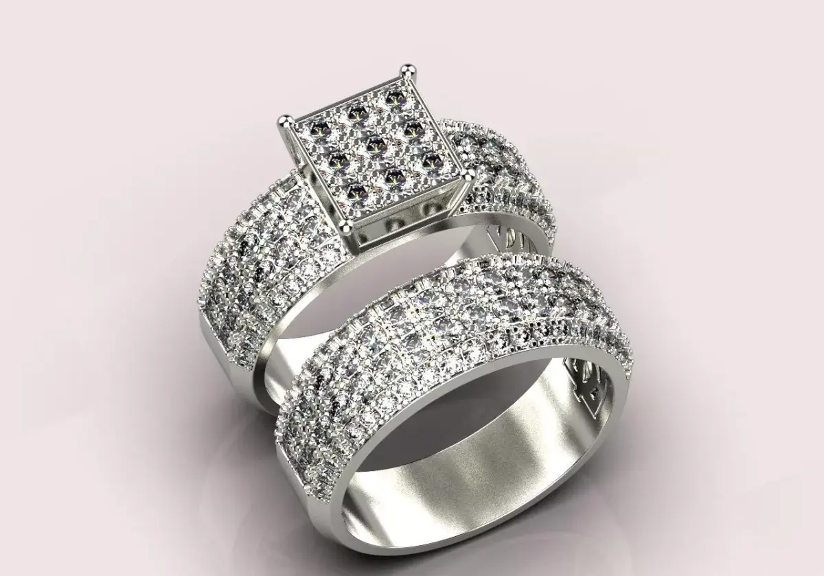  Engagement rings Low-poly 3D model