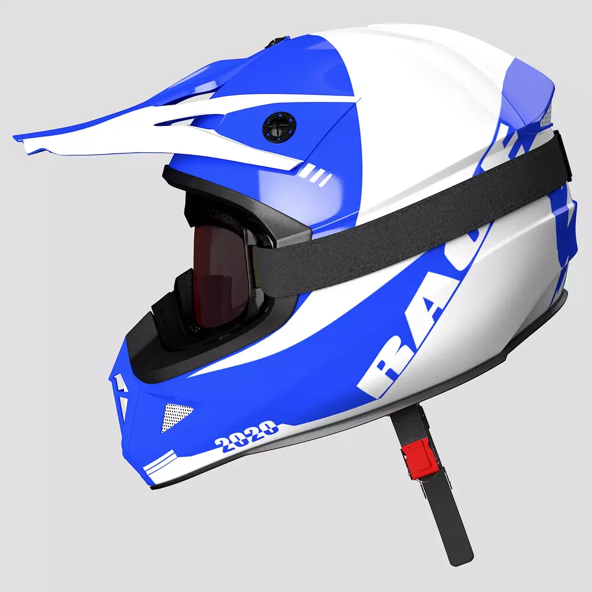 Helmet Off-Road and Goggles 3D model