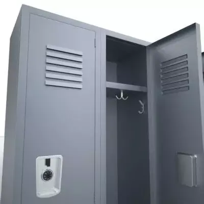 Lockers three metal 3D model