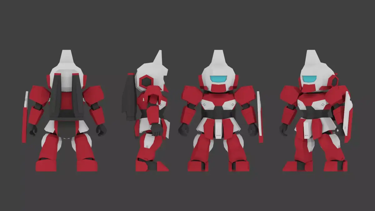Super Mecha 19 - Rikebi of Code Name RK3BI Low-poly 3D model
